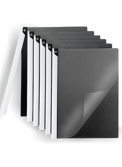 erorex 6 Pack Clear Front Report Covers With Swing Clip Plastic File Folder With Black Back Covers 40 Sheet Capacity 8.9 In X 11.9 In For Letter Size And A4 Size Heavy Duty Office Supplies  - Image 1