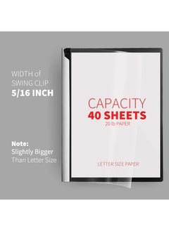 erorex 6 Pack Clear Front Report Covers With Swing Clip Plastic File Folder With Black Back Covers 40 Sheet Capacity 8.9 In X 11.9 In For Letter Size And A4 Size Heavy Duty Office Supplies  - Image 2