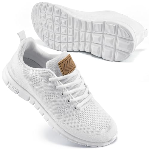 FUDYNMALC Womens Sneakers Tennis Shoes Fashion Lightweight Non Slip Footwear for Walking Casual Travel White - Image 1