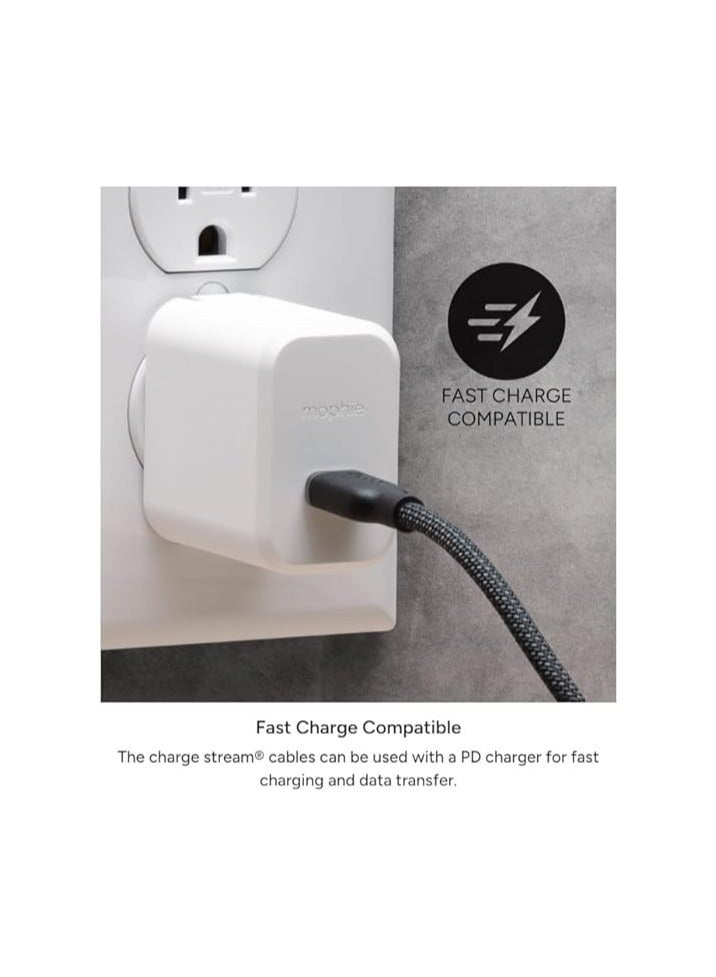 كابل شحن Mophie USB-C إلى USB-C (60 واط) - 2 متر (أسود) - Image 3