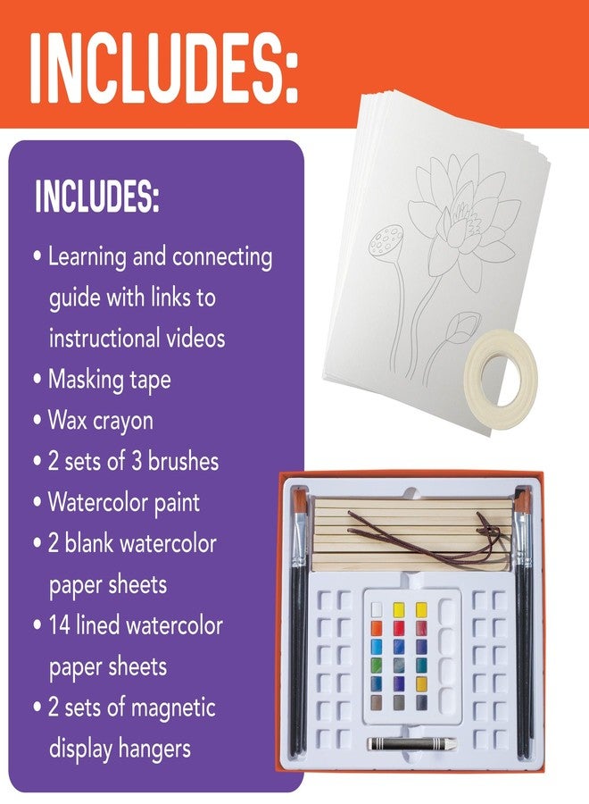 MindWare Creative Watercolor for Two Paint Set, Guided Video Art Kit with Brushes, Paints and Paper for Shared Painting, Creative Art Activity for Kids Ages 8 and Up, Art Gift for Kids - Image 3