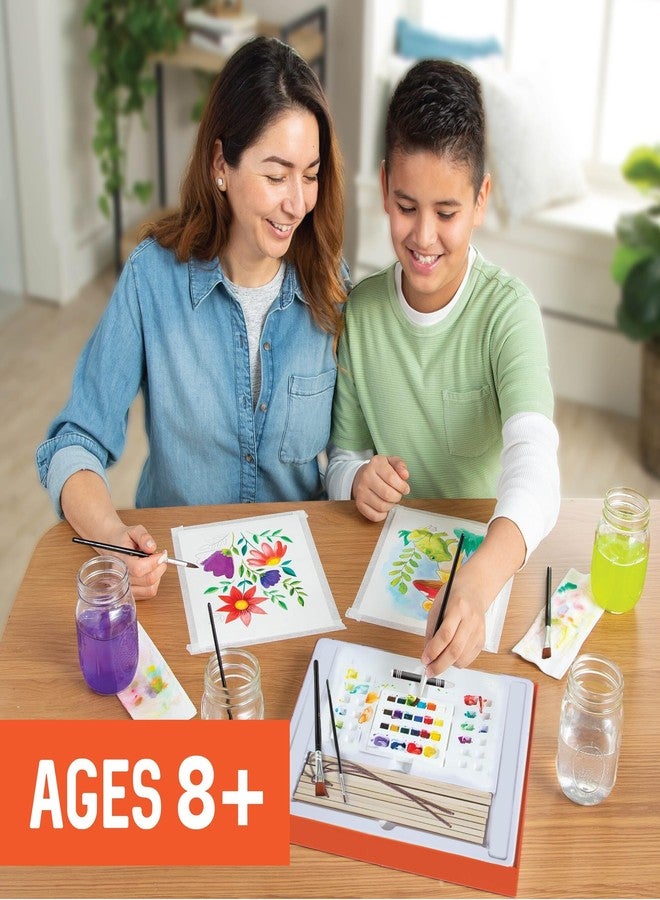 MindWare Creative Watercolor for Two Paint Set, Guided Video Art Kit with Brushes, Paints and Paper for Shared Painting, Creative Art Activity for Kids Ages 8 and Up, Art Gift for Kids - Image 2