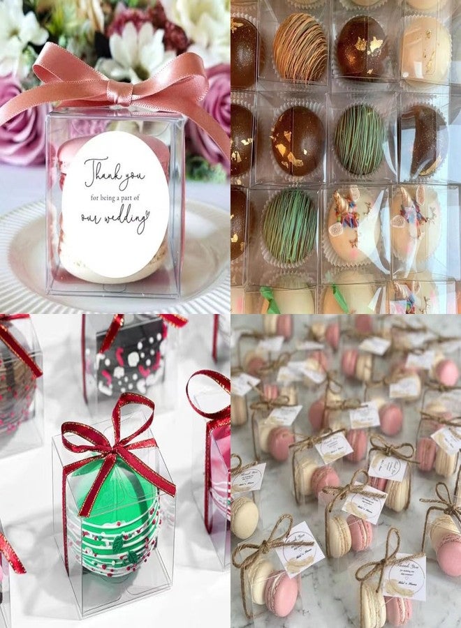 ROSPAKTEK 50Pack 3x3x3 Inch Clear Boxes for Hot Chocolate Bomb, Small Gifts, Cupcake, Pastry, Smores - Christmas, Birthday, Wedding Party Favors - Image 5
