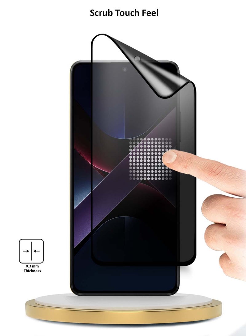 Wtech Xiaomi Poco X7 Pro 5G 2025 Premium Nano Ceramic Privacy Full Glue Full Cover Matte Flexible Screen Protector (MSCNMP) - Clear/Black - Image 3