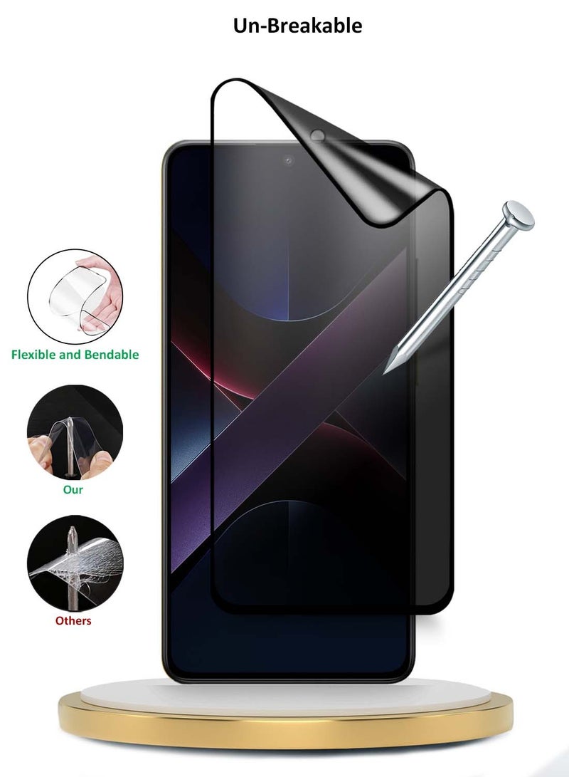 Wtech Xiaomi Poco X7 Pro 5G 2025 Premium Nano Ceramic Privacy Full Glue Full Cover Matte Flexible Screen Protector (MSCNMP) - Clear/Black - Image 4