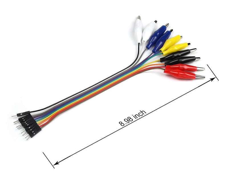 UCTRONICS Breadboard Alligator Clip Jumpers - Gator to Male and Female Jumper Wires Test Lead 2x10pcs 8 inch for Power Supply,LED Strips, Multimeters, Arduino Lilypad and Raspberry Pi - Image 4