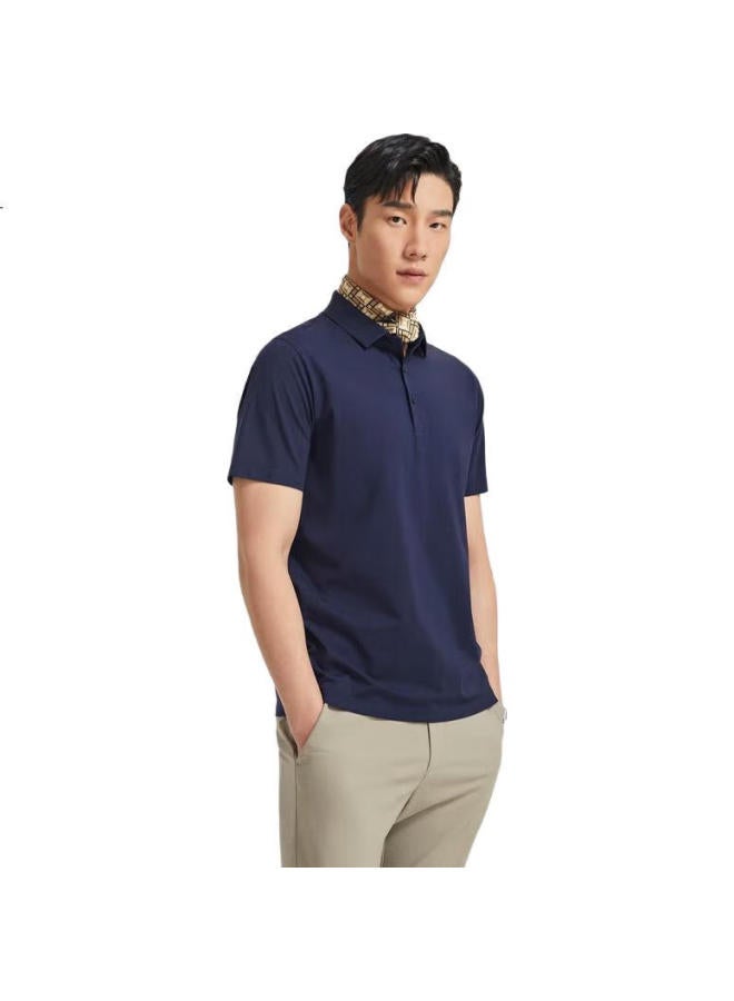 Youngor Men'S T-Shirt Summer Youth Men'S Business Casual Short Sleeve T-Shirt Vspc533060Fca Navy Blue Xl - Image 1