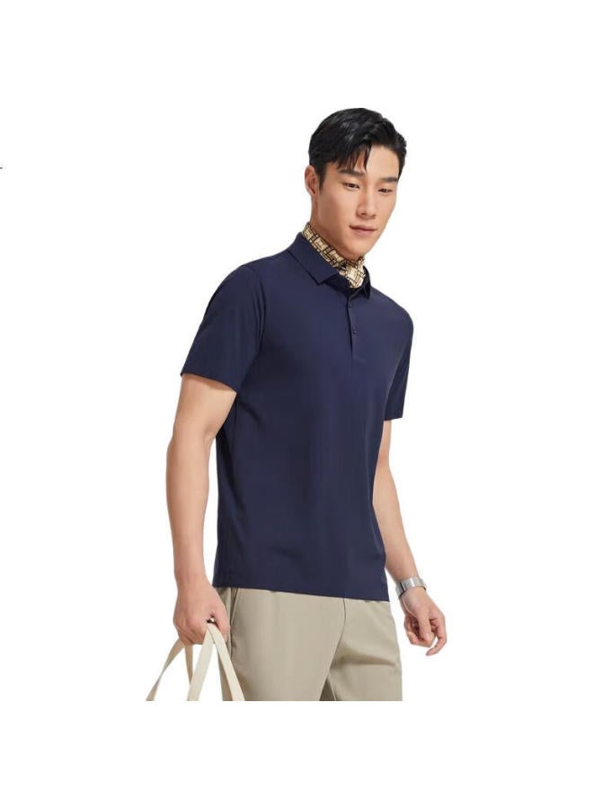Youngor Men'S T-Shirt Summer Youth Men'S Business Casual Short Sleeve T-Shirt Vspc533060Fca Navy Blue Xl - Image 2