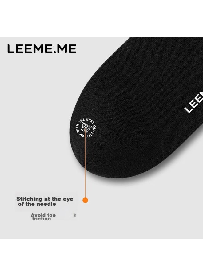 Leeme.me Li Mi Women's Socks, Spring Anti-odor Ladies' Socks, Breathable Striped Mid-calf Women's Socks, 4 Black - Image 5