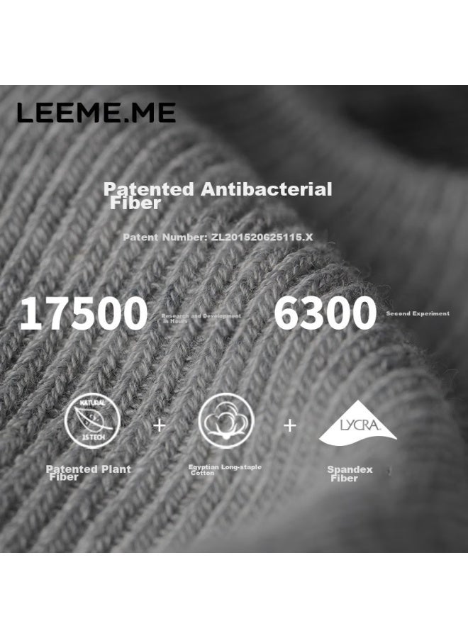 Leeme.me Li Mi Women's Socks, Spring Anti-odor Ladies' Socks, Breathable Striped Mid-calf Women's Socks, 4 Black - Image 2