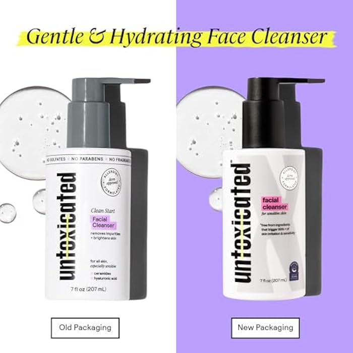 Untoxicated Face Wash - Gentle & Hydrating Face Cleanser for Sensitive Skin - Ceramides, Hyaluronic Acid & Glycerin - No Common Irritants - Non-Foaming - Soap Free - Fragrance Free - 7 Ounce - Image 3