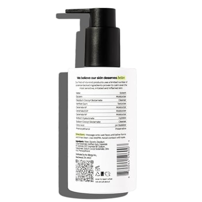 Untoxicated Face Wash - Gentle & Hydrating Face Cleanser for Sensitive Skin - Ceramides, Hyaluronic Acid & Glycerin - No Common Irritants - Non-Foaming - Soap Free - Fragrance Free - 7 Ounce - Image 2