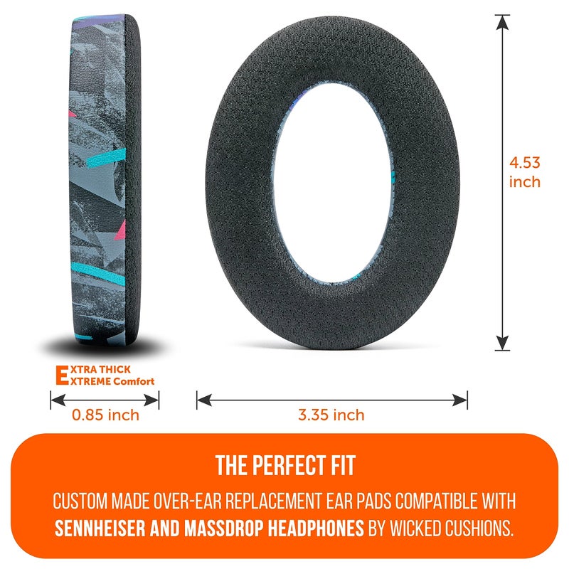 WC Freeze PC38X - Cooling Gel Earpads for Sennheiser PC38X / PC37X / HD599 / HD598/ HD560S / Game ONE & More, Made by Wicked Cushions - Elevate Comfort, Durability, & Sound | 90's Black - Image 5