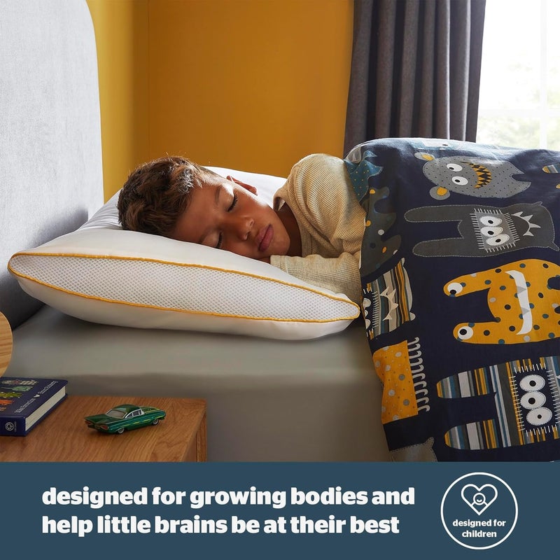 سايلنت نايت وسادة Healthy Growth القابلة للتنفس - وسادة للأطفال بجوانب شبكية لنوم ليلي منعش - قطن، مضادة للبكتيريا وقابلة للغسل في الغسالة، أبيض - Image 4
