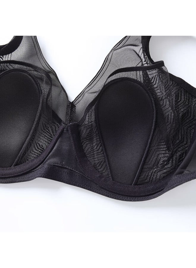 Comfit Rabbit Ear Ultra-thin Lace Bra For Small Chest Women Classic Black Blk 75b - Image 2