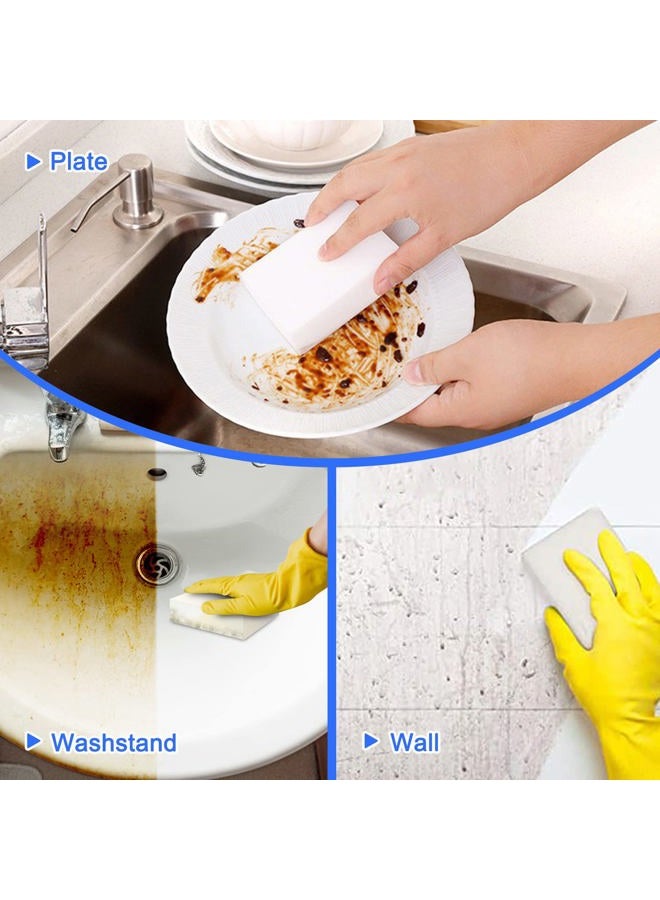 GIOUIEE 100Pack Magic Sponge Eraser Sheets, Melamine Sponge Foam, Multi-Functional Household Cleaning Non-Scratch Scrub Sponge Pads for Kitchen, Bathroom, Tub, Sink, Furniture, Car, Walls, Shoes - Image 4