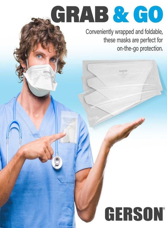 GERSON FDA Cleared Sugical N95 Pouch Respirator (3230+), NIOSH-Approved, Made in U.S.A., One-Size, 50 Respirators/Box, White - Image 4