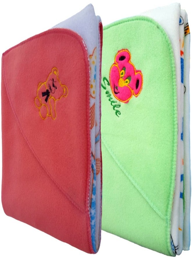 First Kick مجموعة بطانيات الأطفال حديثي الولادة من فيرست كيك، عبوة من قطعتين، مصنوعة من طبقتين من الصوف والبوليستر، بتصميم قوس قزح، مناسبة للأطفال الرضع، متينة، مناسبة للأولاد والبنات. - Image 1