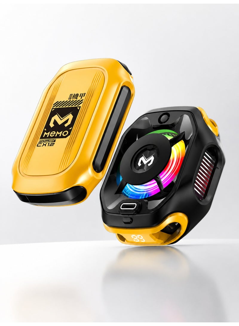 Memo Gaming Phone Cooler with TEC Semiconductor Cooling, Magnetic Phone Cooling Fan with RGB Light, Low Noise Cooling System, Detachable Battery, Mobile Gaming Cooler for iPhone Android PUBG - Image 1