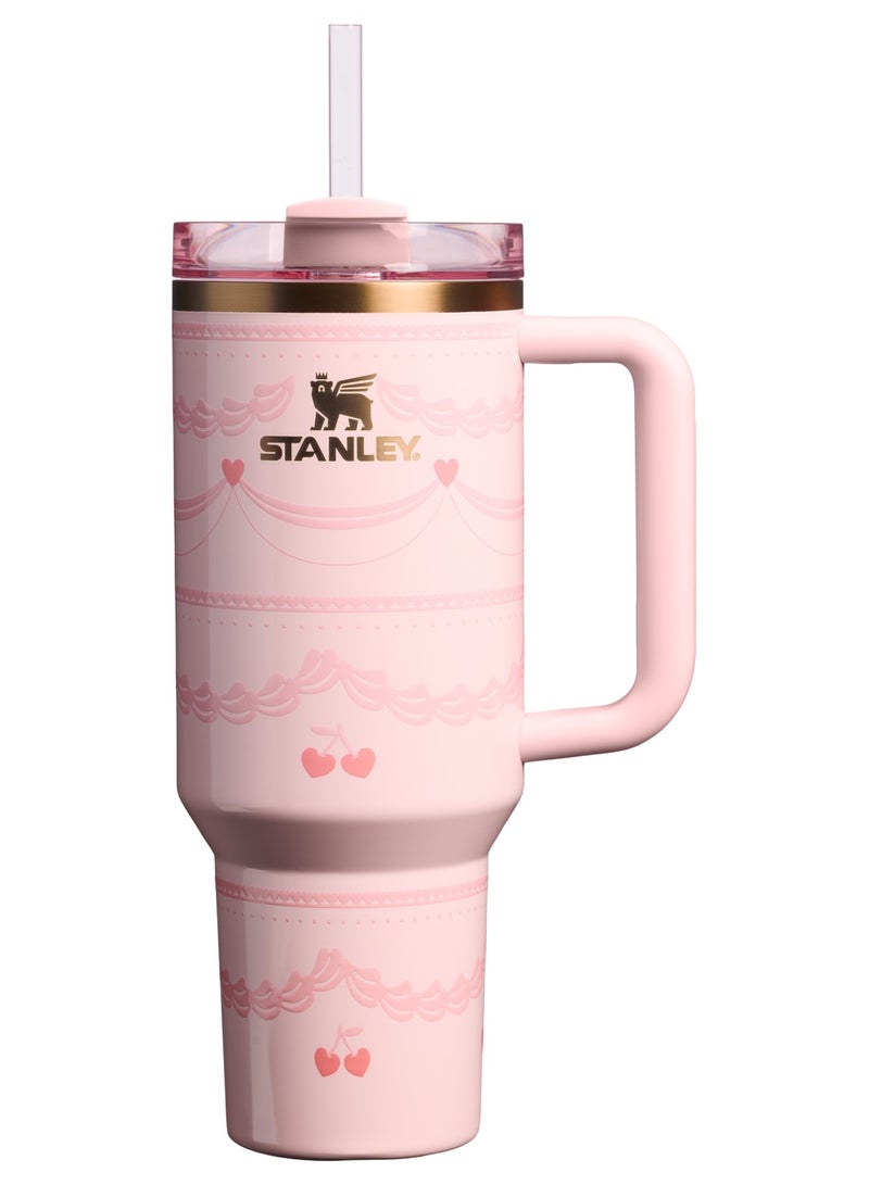كوب Quencher H2.0 FlowState من الفولاذ المقاوم للصدأ معزول بالفراغ مع غطاء وقش للمياه والشاي المثلج أو القهوة والعصائر وأكثر من ذلك، 40 أونصة - Image 1