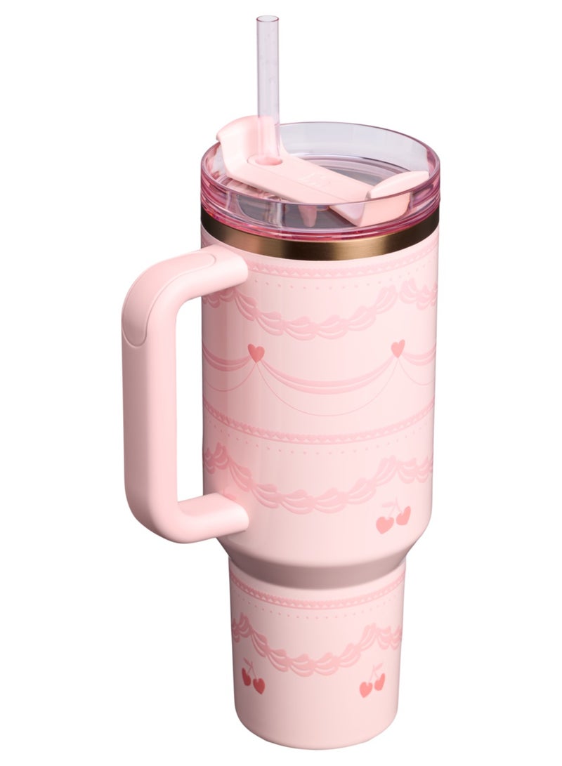 كوب Quencher H2.0 FlowState من الفولاذ المقاوم للصدأ معزول بالفراغ مع غطاء وقش للمياه والشاي المثلج أو القهوة والعصائر وأكثر من ذلك، 40 أونصة - Image 2