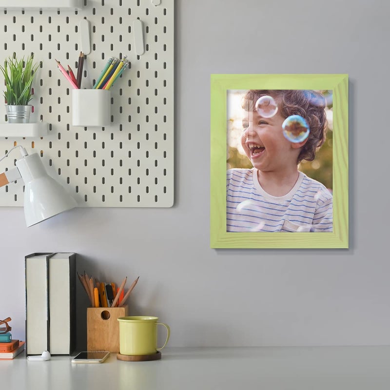 Renditions Gallery Renditions 6x8 inch Solid Wood Picture Frame  High Definition Glass and High-end Modern Style Cream Colored for Wall and Tabletop Photo Display  Mint Wood Grain Frame - Image 2