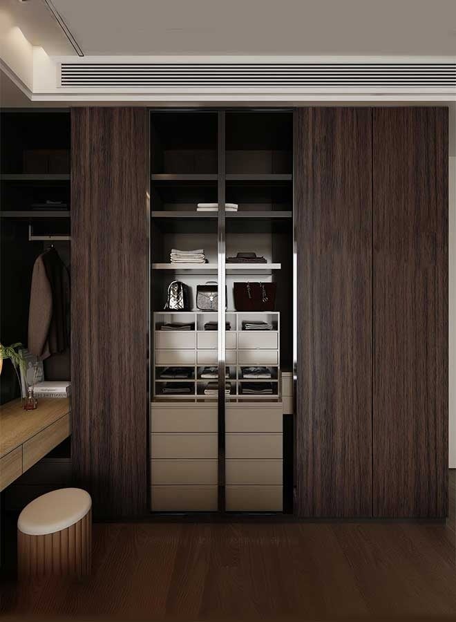 رَوَائِد ورق جدران لاصق من خشب الجوز البني الداكن – مقاوم للماء، ذاتي اللصق، مقاس 45 سم × 3 م – تصميم حبيبات الخشب الطبيعي – لتغليف الخزائن والمطابخ والدواليب - Image 4