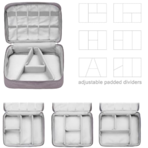 Natkam Electronics Gadget/Accessories Organizer Bag, Universal Travel Bag for Cables, Power Bank, Adapter and More. Adjustable Size Fits Pads, Hard Disk, Camera Battery and Many More (Grey) - Image 3