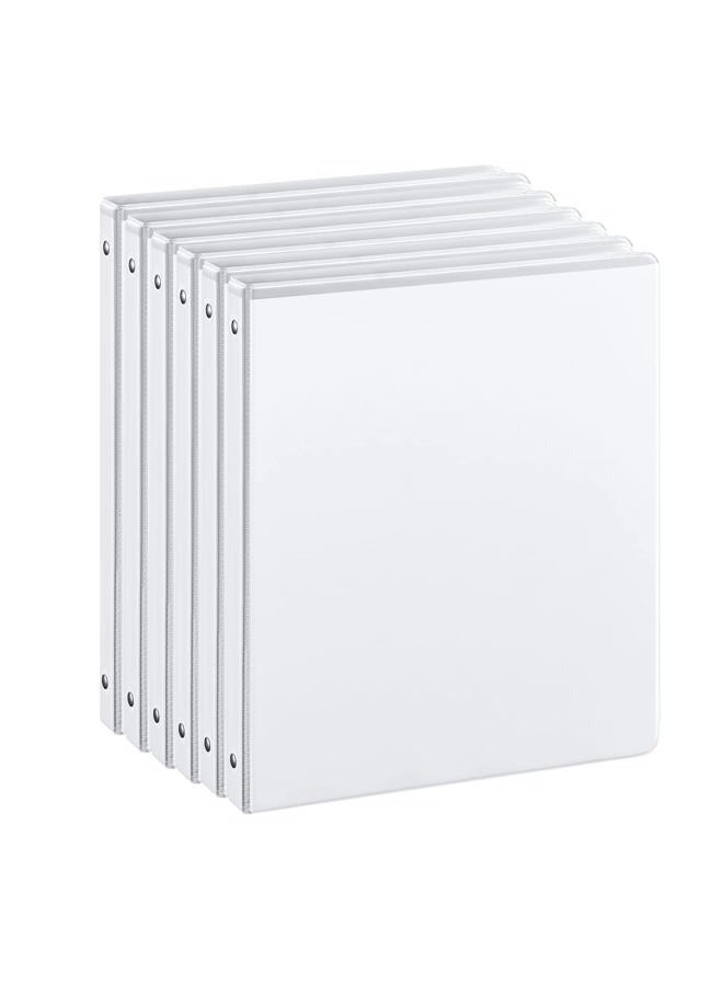 SUIN 0.5-inch 3-Ring Binder with 2 Interior Pockets, 0.5'' Basic Binders Holds US Letter Size 8.5'' x 11''for Office/Home/Back to School, 6 Pack (White) - Image 1