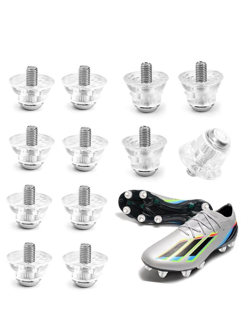 SYOSI - 12 Pcs Football Boots Studs Replacement, 2 Sizes Transparent Replacement Soft Ground Studs Thumb Studs, Rubber Studs Football Studs Plastic Nylon Rugby Studs, Replacement for Men Boy Kids Adults Shoes - Image 1
