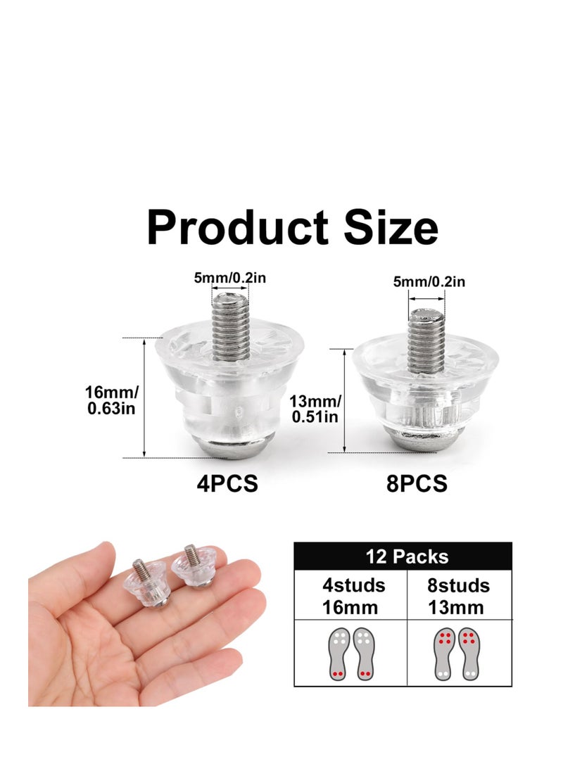 SYOSI - 12 Pcs Football Boots Studs Replacement, 2 Sizes Transparent Replacement Soft Ground Studs Thumb Studs, Rubber Studs Football Studs Plastic Nylon Rugby Studs, Replacement for Men Boy Kids Adults Shoes - Image 1
