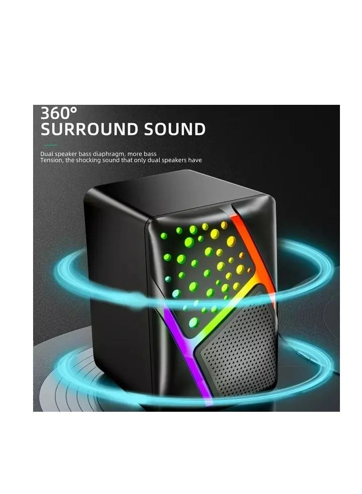 JeDEL S-527 Rainbow Desktop Speakers 6W - 2.0 Channel Stereo - USB Powered + 3.5mm Cable - Image 3