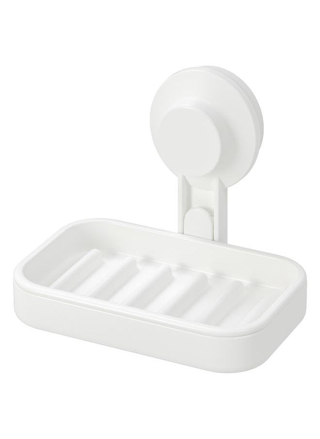 Soap dish with suction cup, white