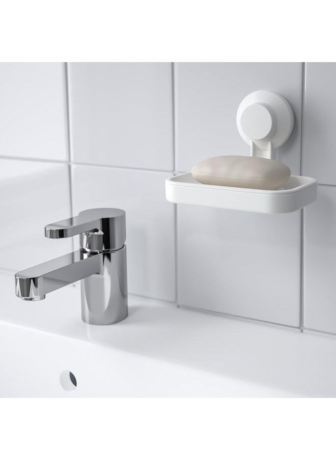 Soap dish with suction cup, white