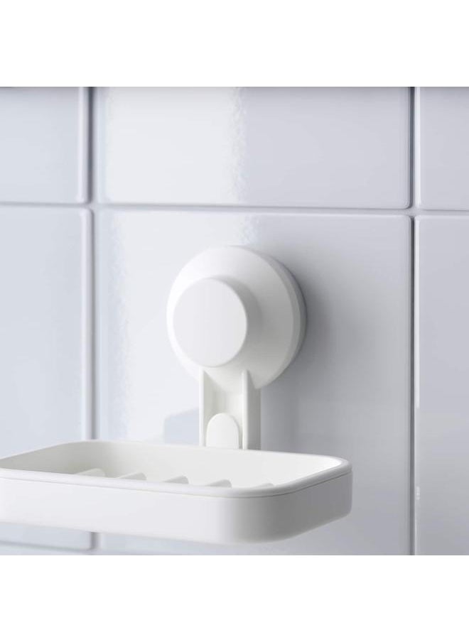 Soap dish with suction cup, white