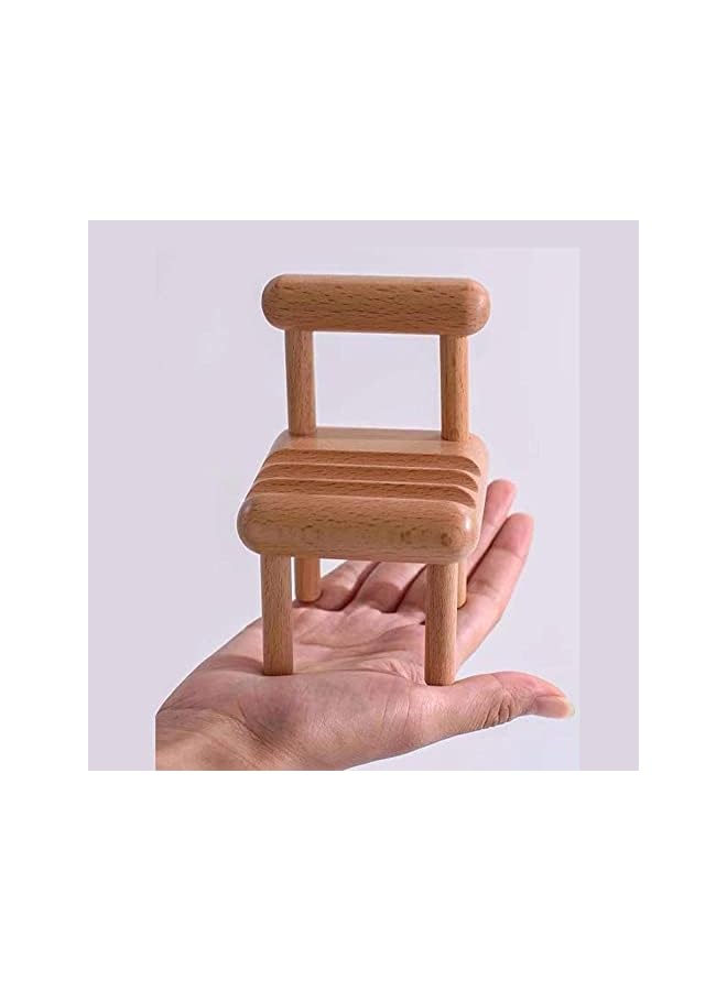 Goodern 2 Pack Cute Mini Chair Phone Holder with 3 Angles Adjustable Phone Holder Convenient Wooden Desktop Stand Card Display Stand Multi Angle Cradle for Desk Tablet Phone Assembly Required - Image 4