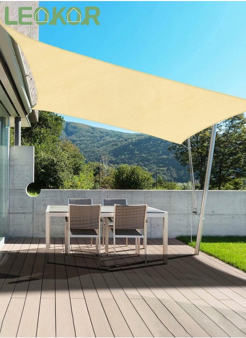Sun Shade Sail Canopy Beige Sun Shade Sail Canopy with Installation Hardware Kit Water Permeable UV Block 3*4M