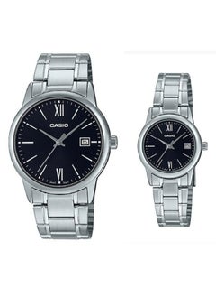 CASIO Analog Water Resist Stainless Steel Stap Couple Watch MTP/LTP-V002D-1B3  - Image 1
