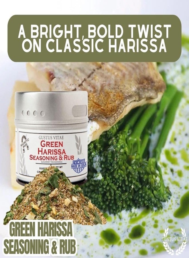 GUSTUS VITAE Green Harissa Seasoning & Rub | Gourmet Spice Blend | Non GMO, All Natural | Handmade in Small Batches in USA | Artisanal Seasoning Mix | Magnetic Tin | GLP-1 Friendly | Sustainably Sourced Rub | Ultra Premium | Gustus Vitae - Image 2