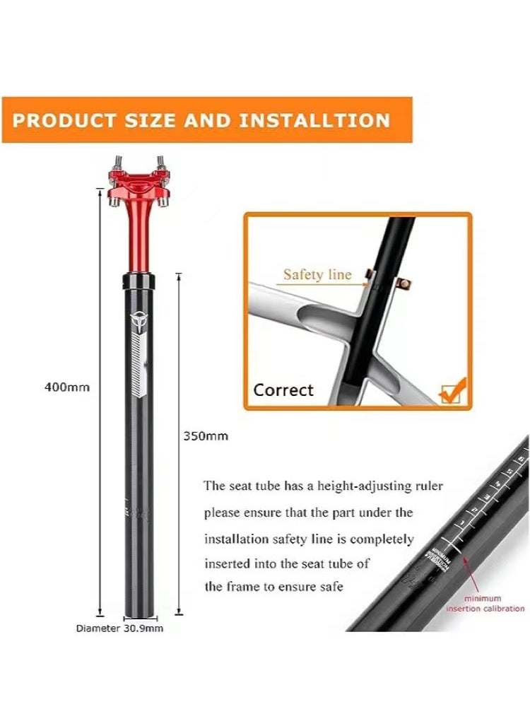 Goolsky - Suspension Seatpost for Bicycles 27.2/30.9/31.6 X 400mm Shock Absorbing Bike Seatposts Lightweight Aluminum Alloy Seat Post for Mountain Road Bike BMX eBike - Image 1