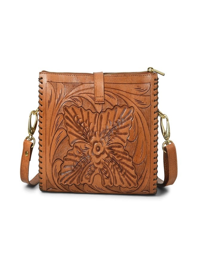 ADYAN Western Leather Crossbody Bags for Women Sling Bag Satchel Bag Hand-tooled Floral Carving Girl Purse for stylish look - Image 4