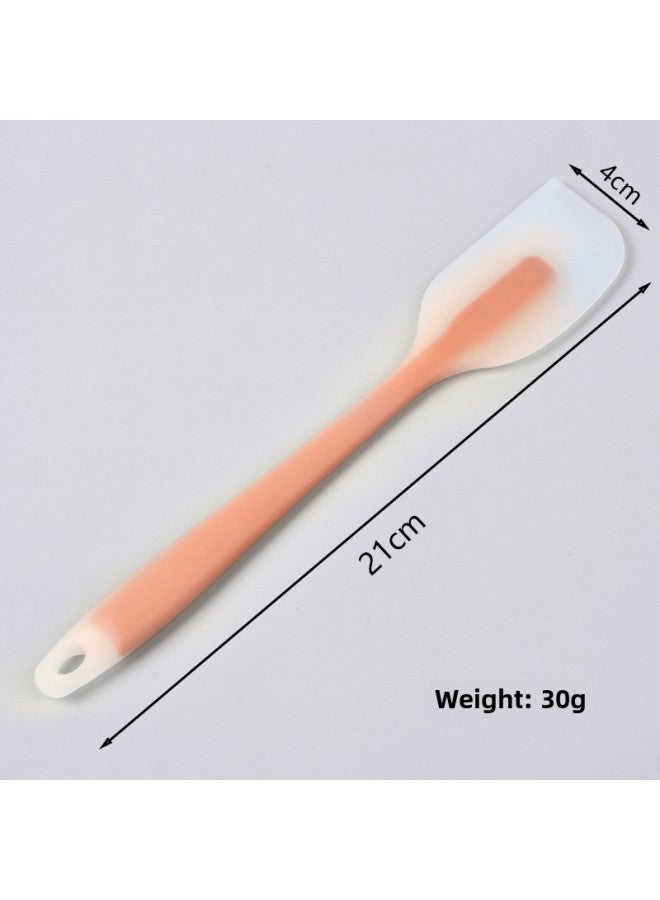 Translucent Silicone Spatula Cream Spatula Small Translucent Silicone Spatula Household Silicone Spatula Tool-Specifications:25g Small Orange Semi-silicone Scraper (single Bag) - Image 1