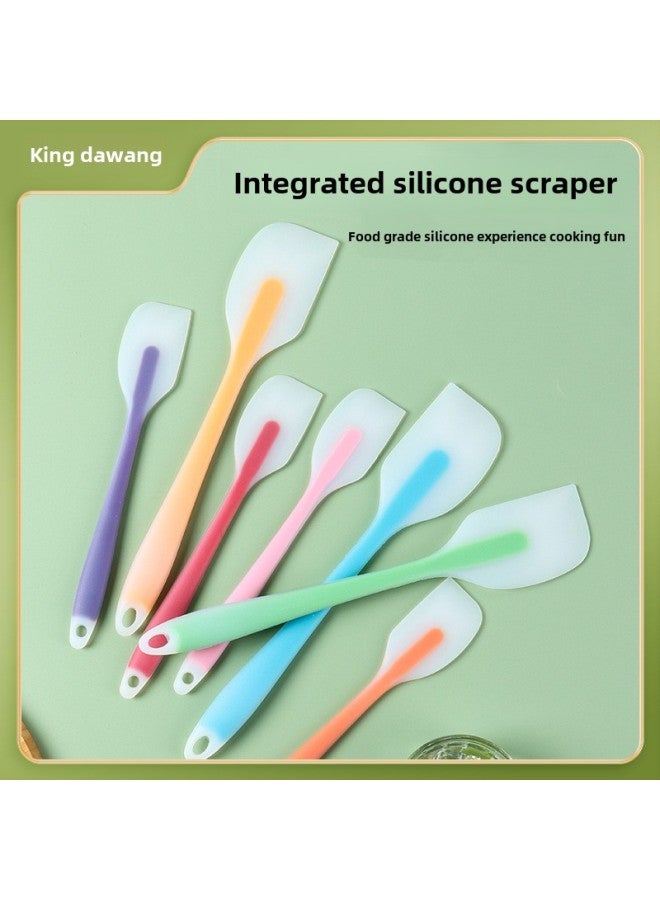 Translucent Silicone Spatula Cream Spatula Small Translucent Silicone Spatula Household Silicone Spatula Tool-Specifications:25g Small Orange Semi-silicone Scraper (single Bag) - Image 2