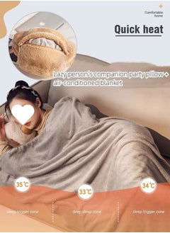 JCB CHIC وسادة تدفئة اليدين مزدوجة الاستخدام وسادة تدفئة اليدين جيدة للمكتب وسادة تدفئة اليدين جيدة للمكتب وسادة تدفئة اليدين مكيف هواء السيارة 2 في 1 (وسادة مخلب القط 40 × 35 سم + بطانية 100 × 170 سم)  - Image 4