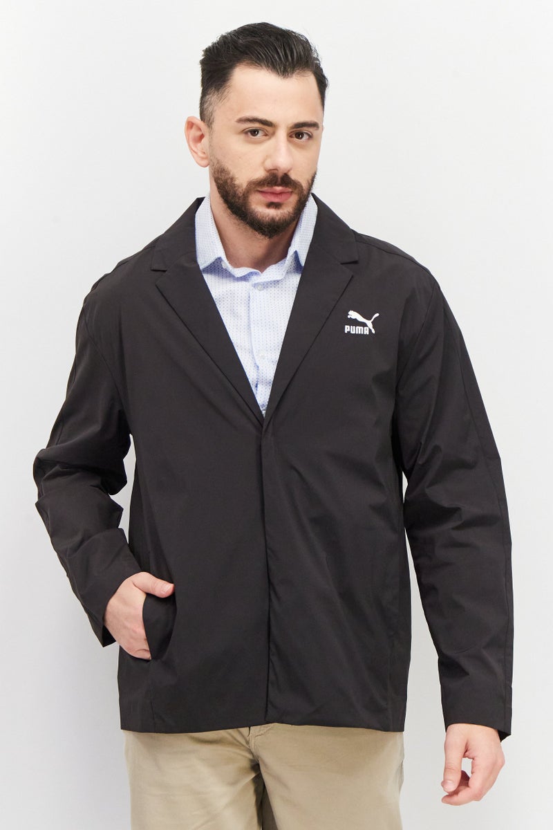PUMA Men Athletic Fit Plain Semi-Formal Blazer, Black - Image 1