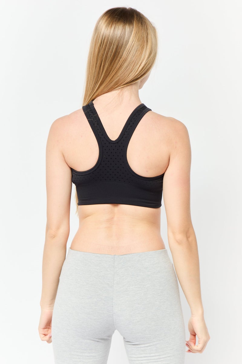 Nike Women Brand Logo Non Padded Sports Bra, Black - Image 3