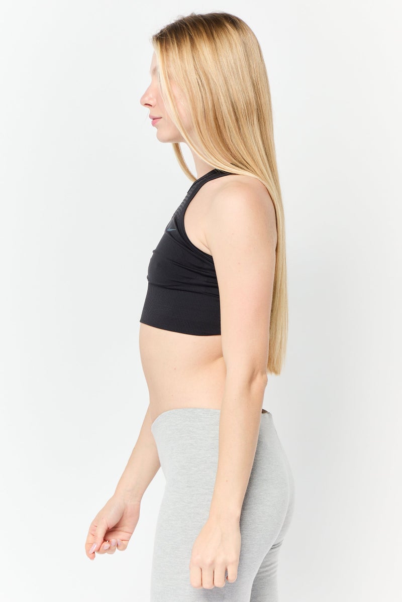Nike Women Brand Logo Non Padded Sports Bra, Black - Image 4
