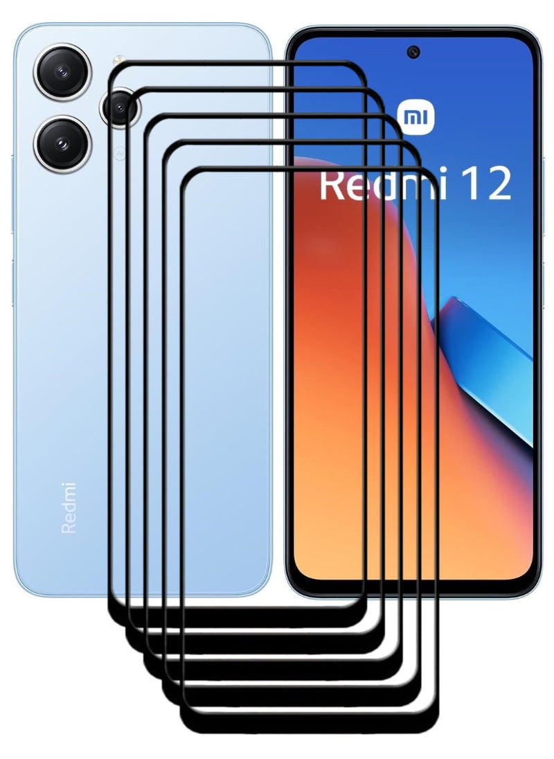 ACLIX 5 Pieces Antistatic ESD Dustproof Premium Quality High Definition Tempered Glass Screen Protector Designed For Xiaomi Redmi 12 - Image 1