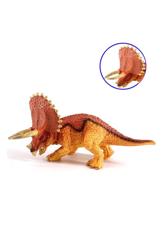 Toy Simulation Dinosaur Toy Tyrannosaurus Rex Tyrannosaurus Monster Dragon King Dragon Brachiosaurus Boy Birthday Gift-Color:M5030 Small Yellow Triceratops (93.4G) - Image 1