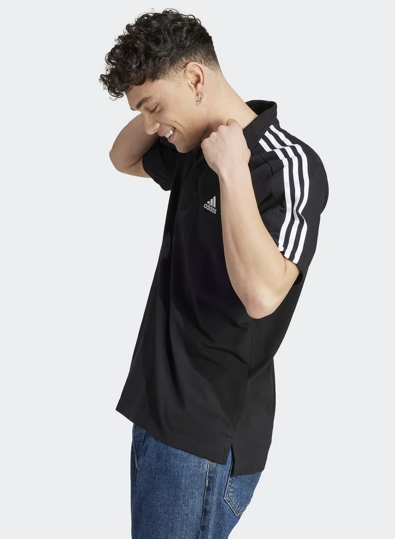 Adidas 3 Stripe Pique Polo
